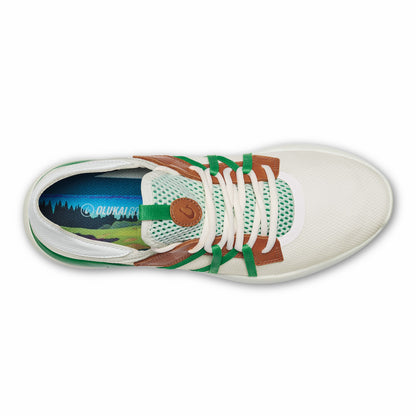 Olukai Manele Breathable Golf Shoes - White / Bamboo