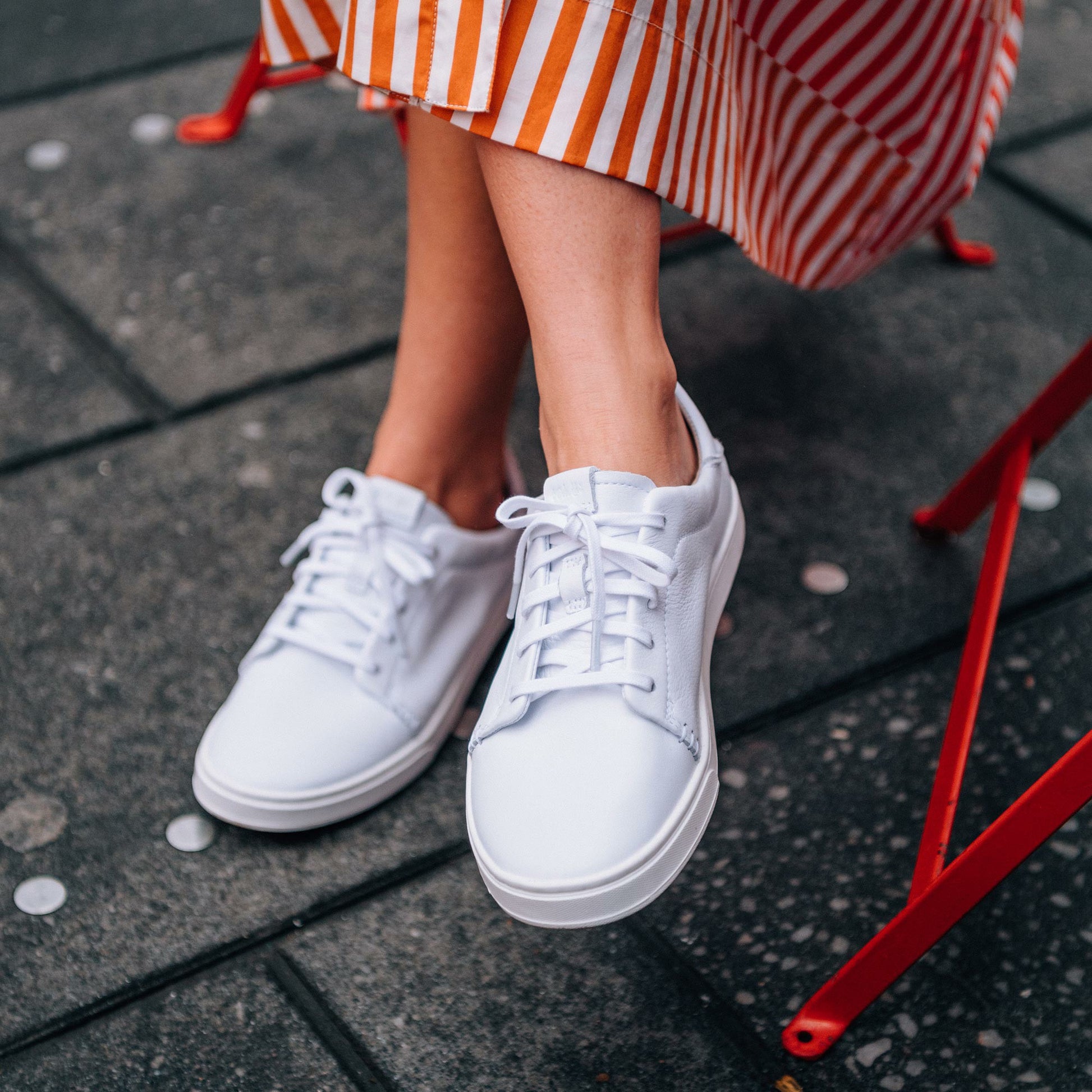 Olukai Pehuea Lī ‘Ili Leather Sneakers - White