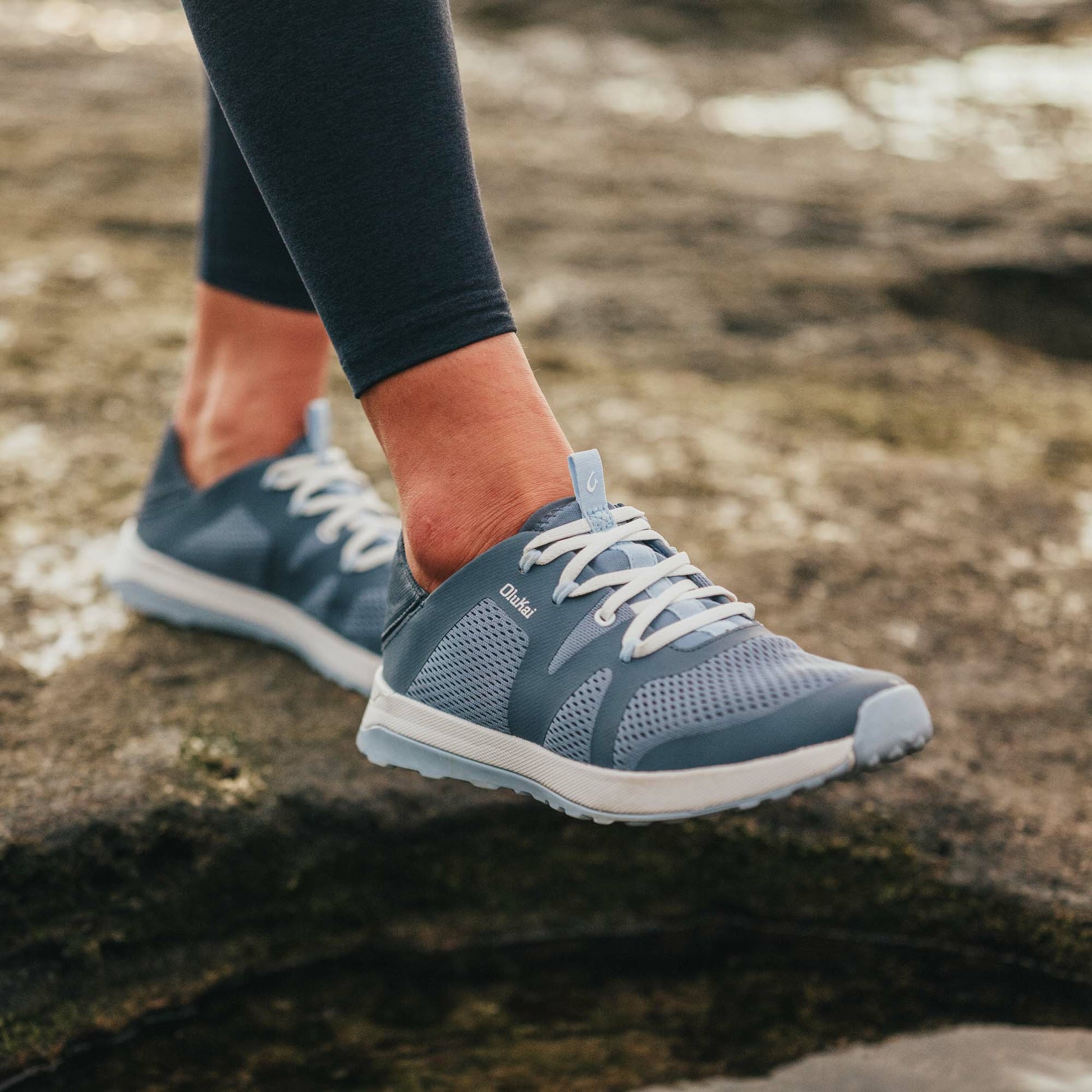 Olukai Huia Athleisure Shoes - Vintage Blue / Sea Ice