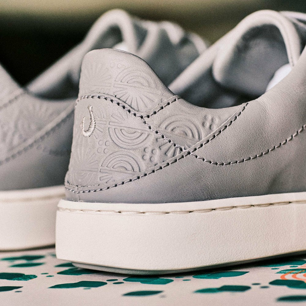 Olukai Pehuea Lī ‘Ili Leather Sneakers - Ash