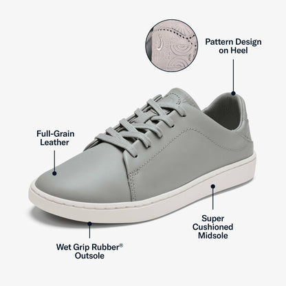 Olukai Pehuea Lī ‘Ili Leather Sneakers - Ash