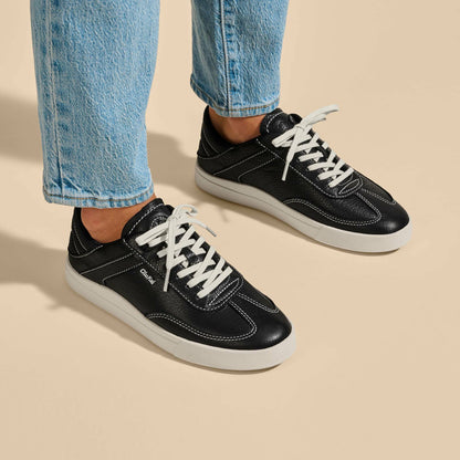 Olukai Hā‘upu Leather Sneakers - Onyx
