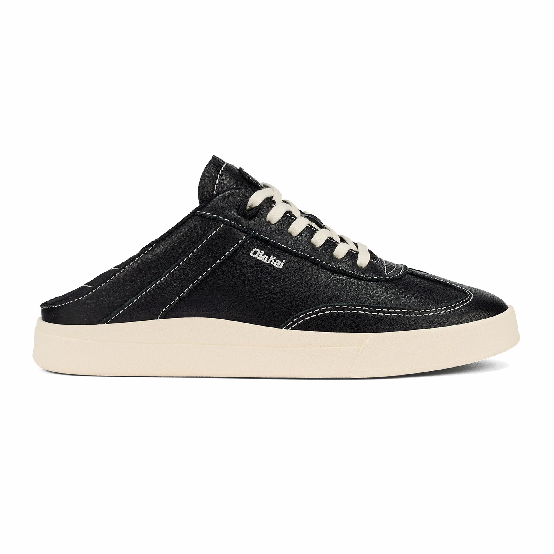 Olukai Hā‘upu Leather Sneakers - Onyx