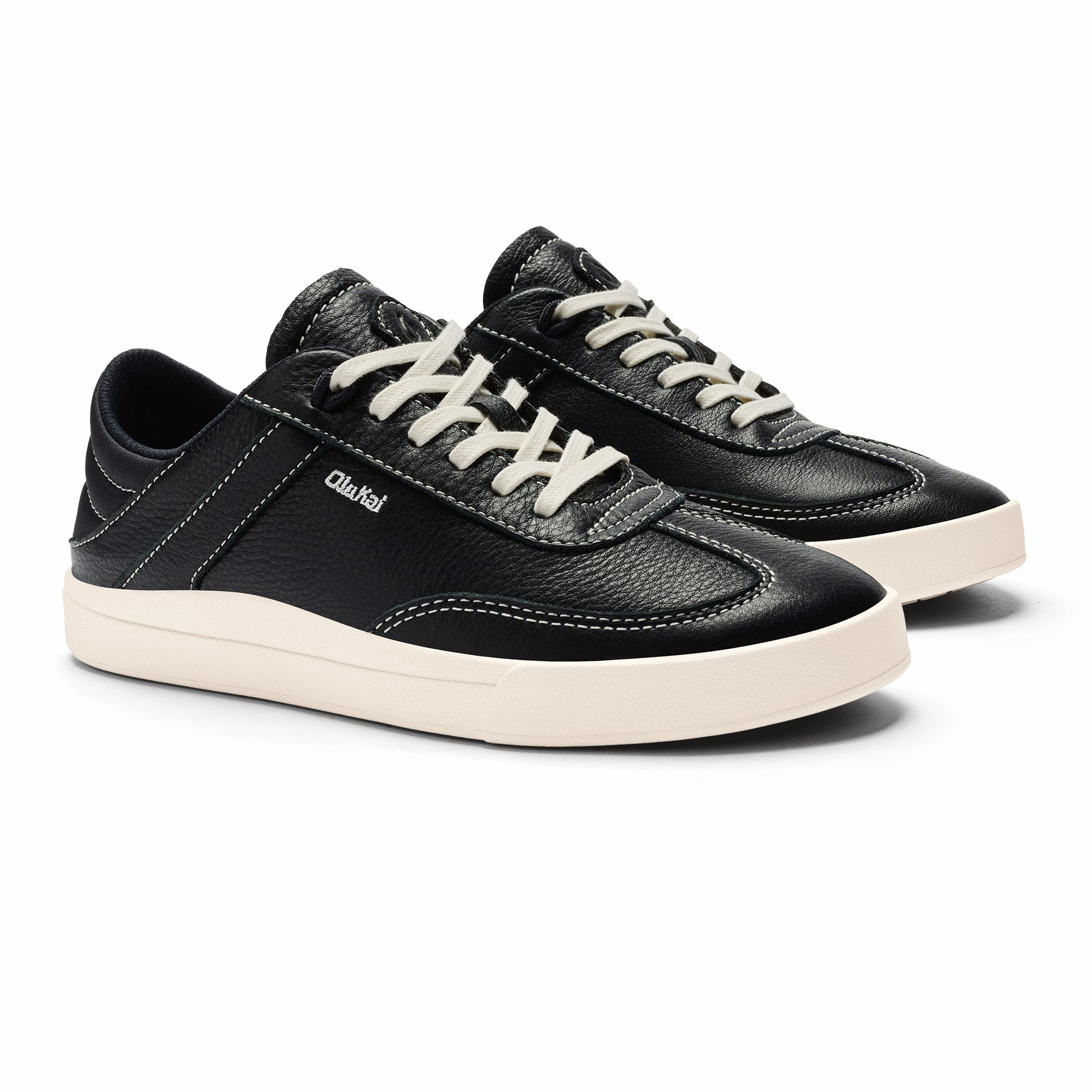 Olukai Hā‘upu Leather Sneakers - Onyx