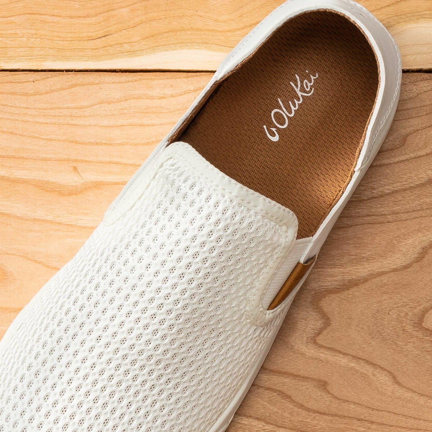 Olukai Pehuea Breathable Slip-On Sneakers - Bright White