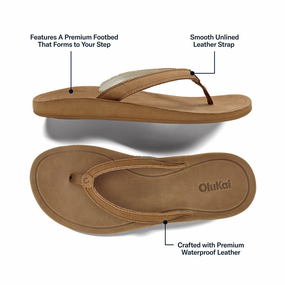 Olukai Southshore Waterproof Leather Sandals - Toffee