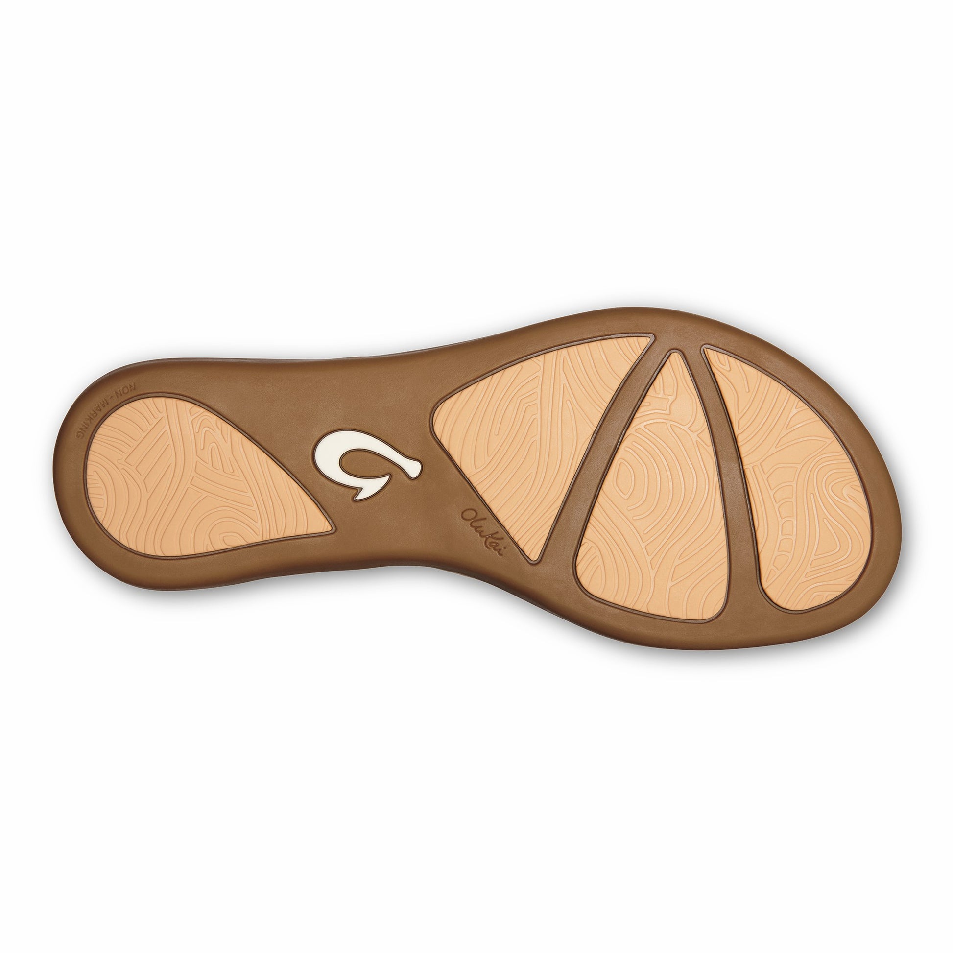 Olukai Honu Leather Sandals - Bright White / Golden Sand