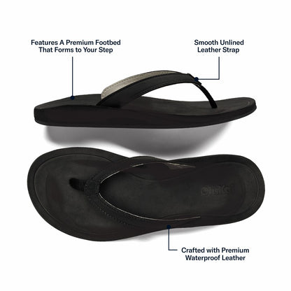 Olukai Southshore Waterproof Leather Sandals - Lava Rock