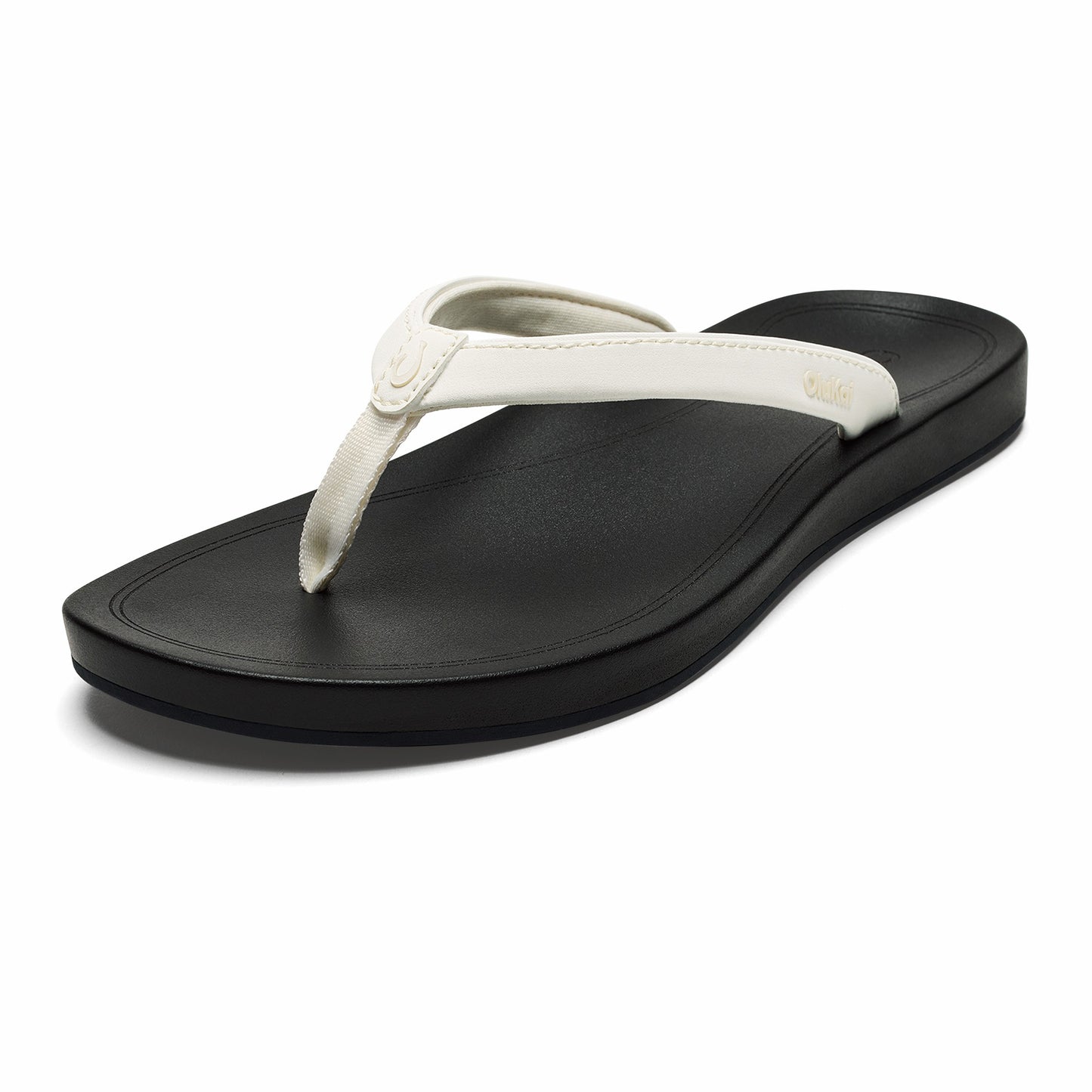 Olukai ‘Uiki Everyday Beach Sandals - Bright White / Lava Rock