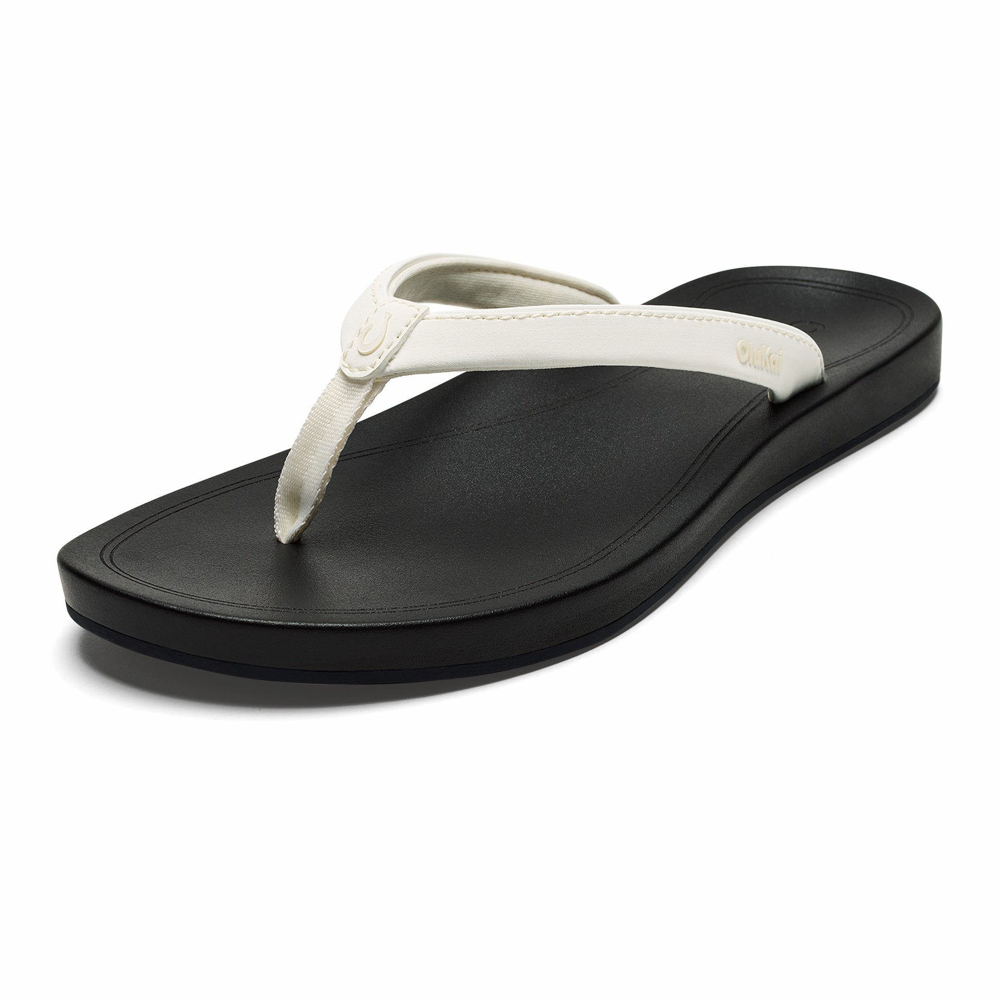 Olukai ‘Uiki Everyday Beach Sandals - Bright White / Lava Rock