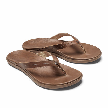 Olukai Honu Leather Beach Sandals - Tan
