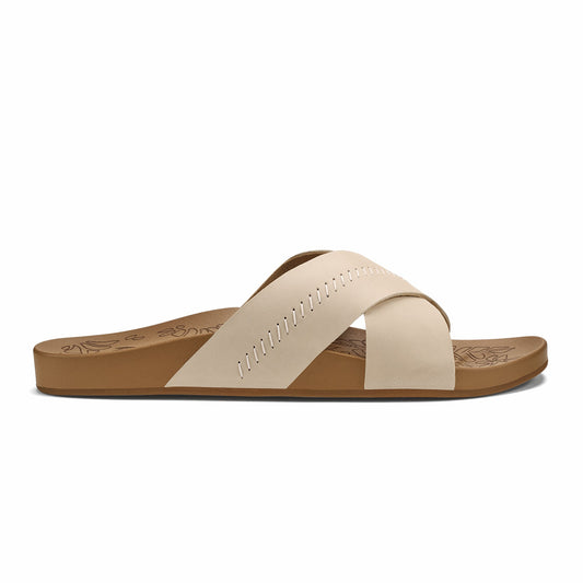 Olukai Kipe‘a ‘Olu Women‘s Slide Sandals - Puka / Tan