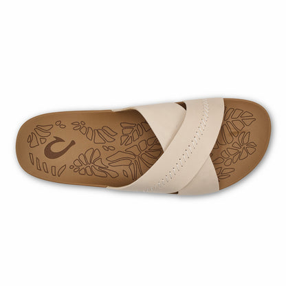 Olukai Kipe‘a ‘Olu Women‘s Slide Sandals - Puka / Tan
