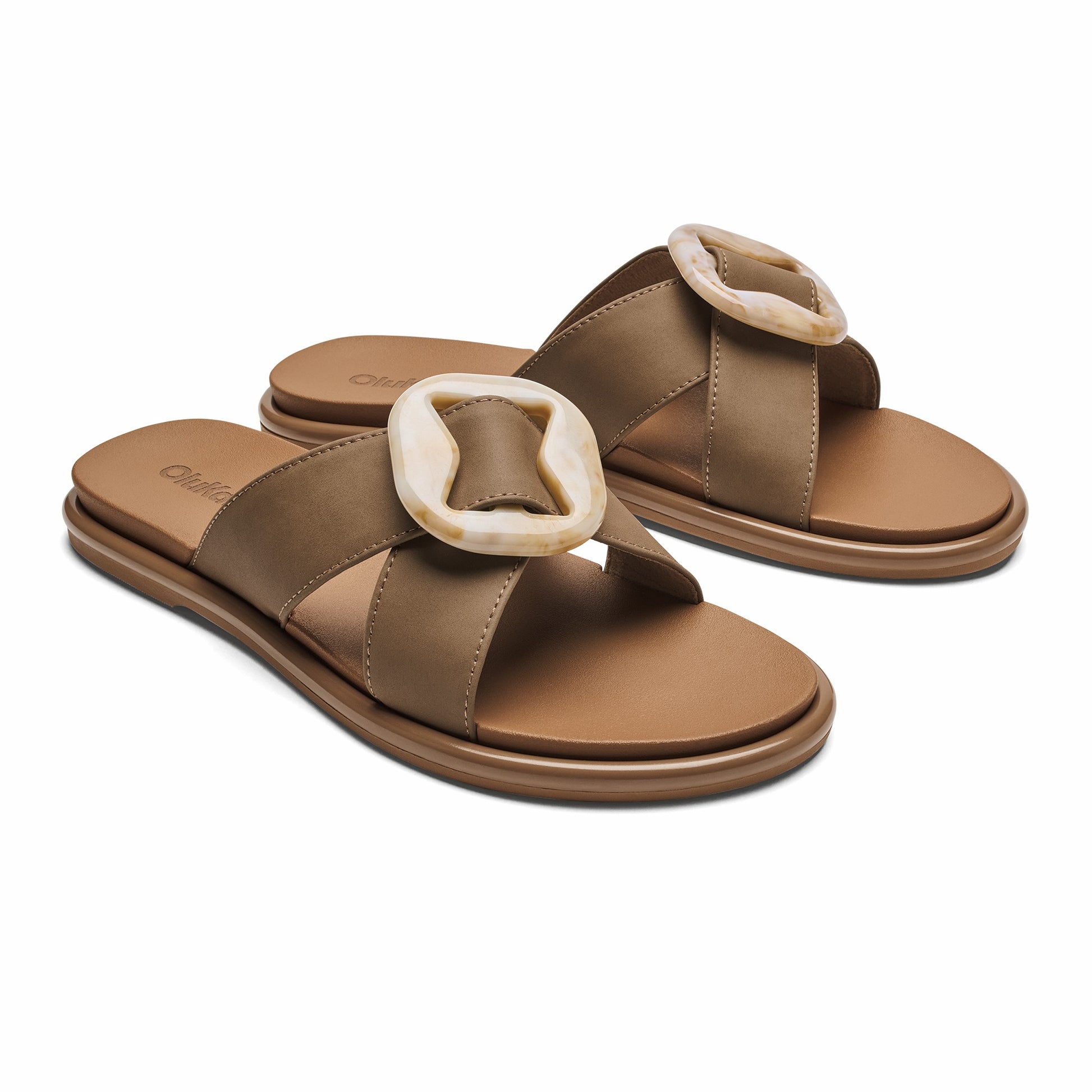 Olukai La‘i Slide Slide Beach Sandals - Tan
