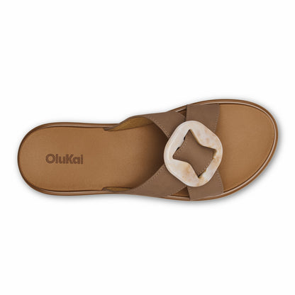 Olukai La‘i Slide Slide Beach Sandals - Tan