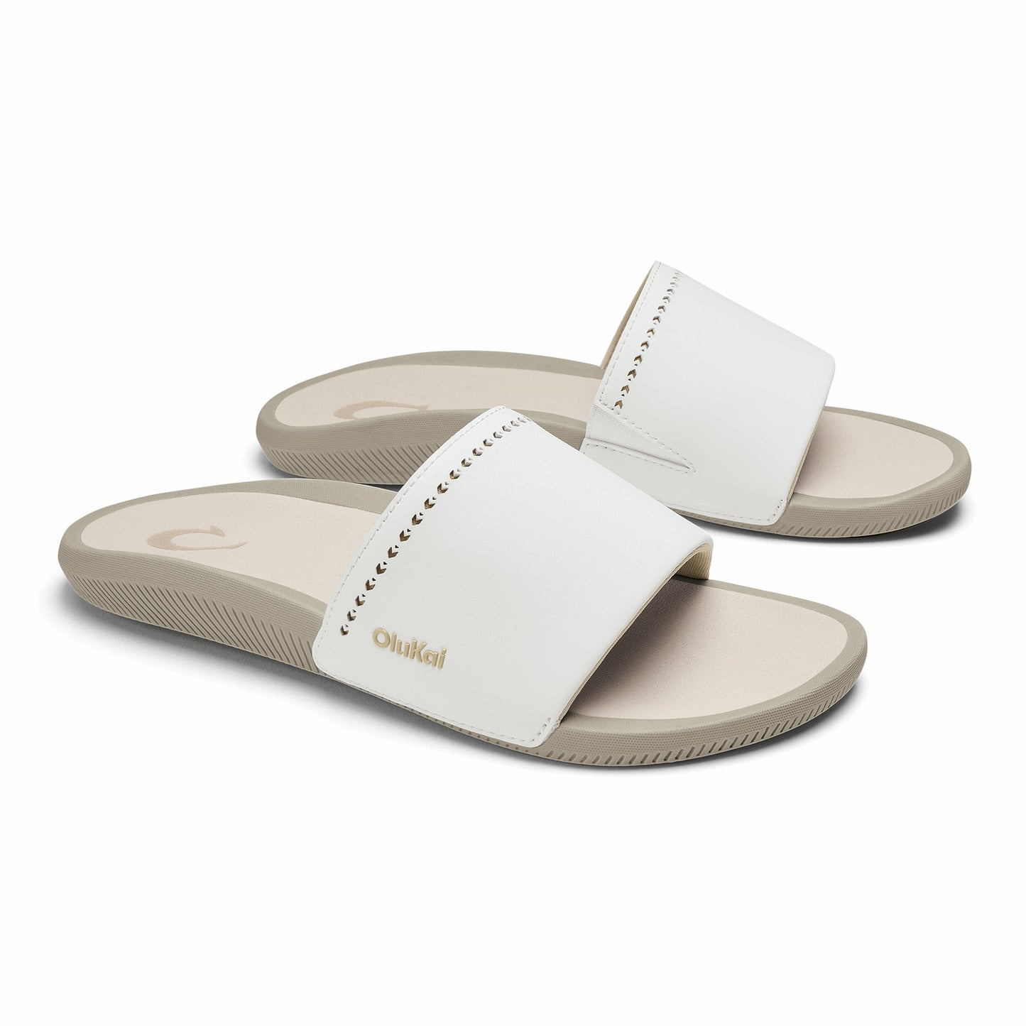 Olukai Ulele Slide - Bright White / Tapa