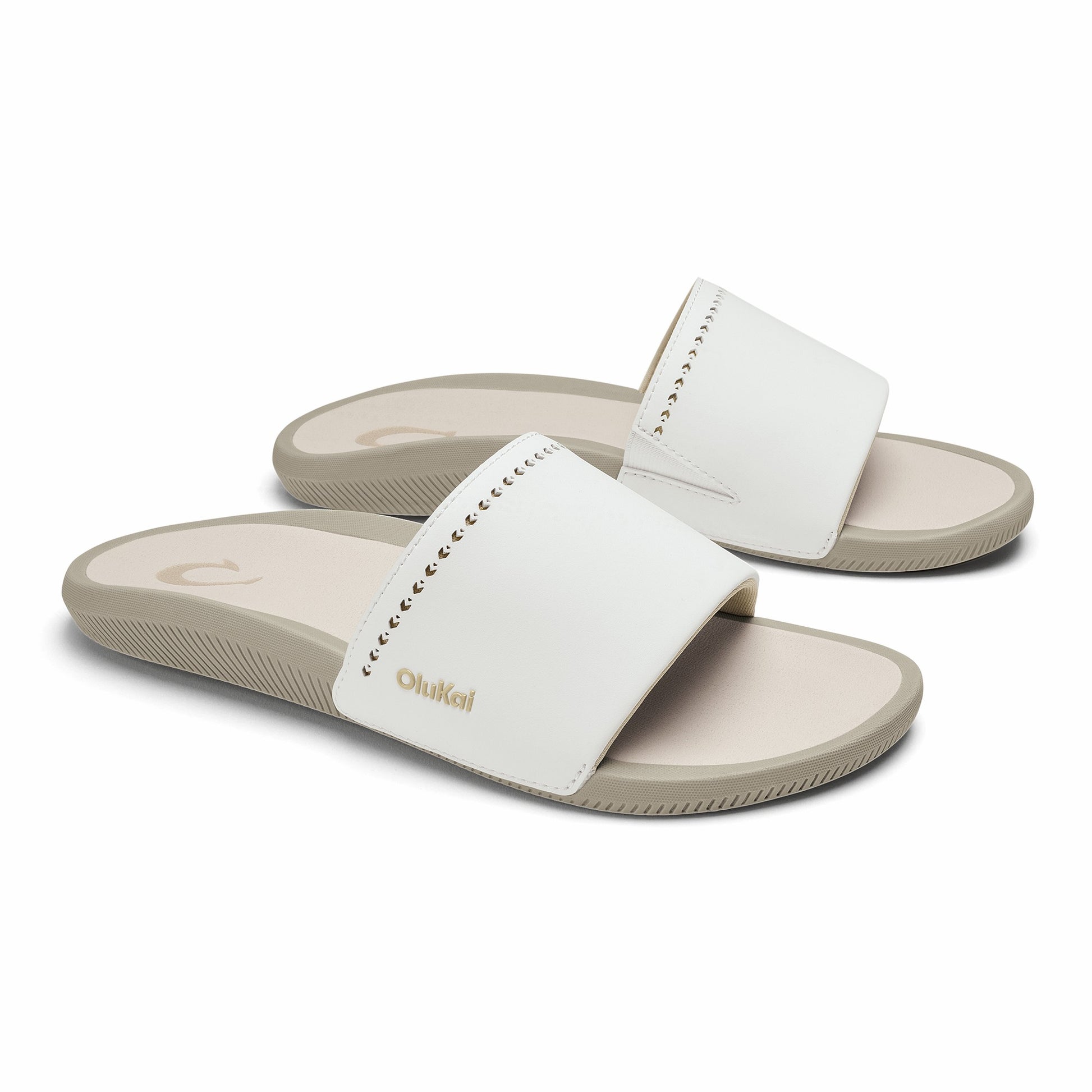 Olukai Ulele Slide - Bright White / Tapa