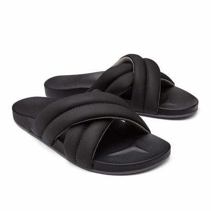Olukai Hila Beach Slide Sandals - Black