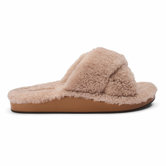 Olukai Hila Heu Slide Slipper Sandals - Tan