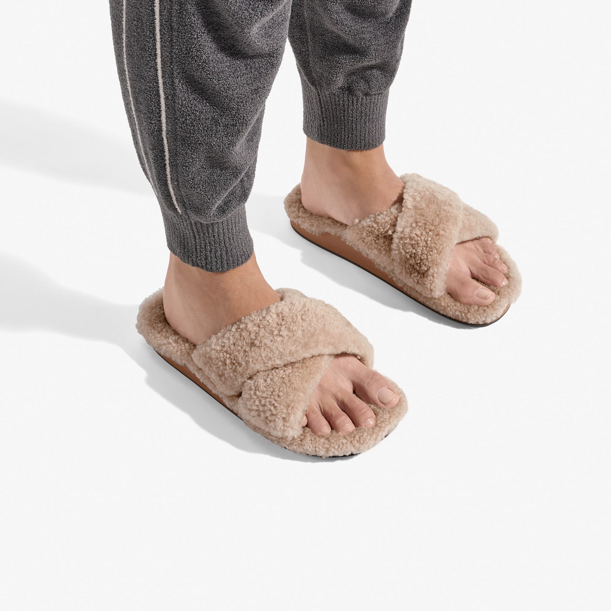 Olukai Hila Heu Slide Slipper Sandals - Tan