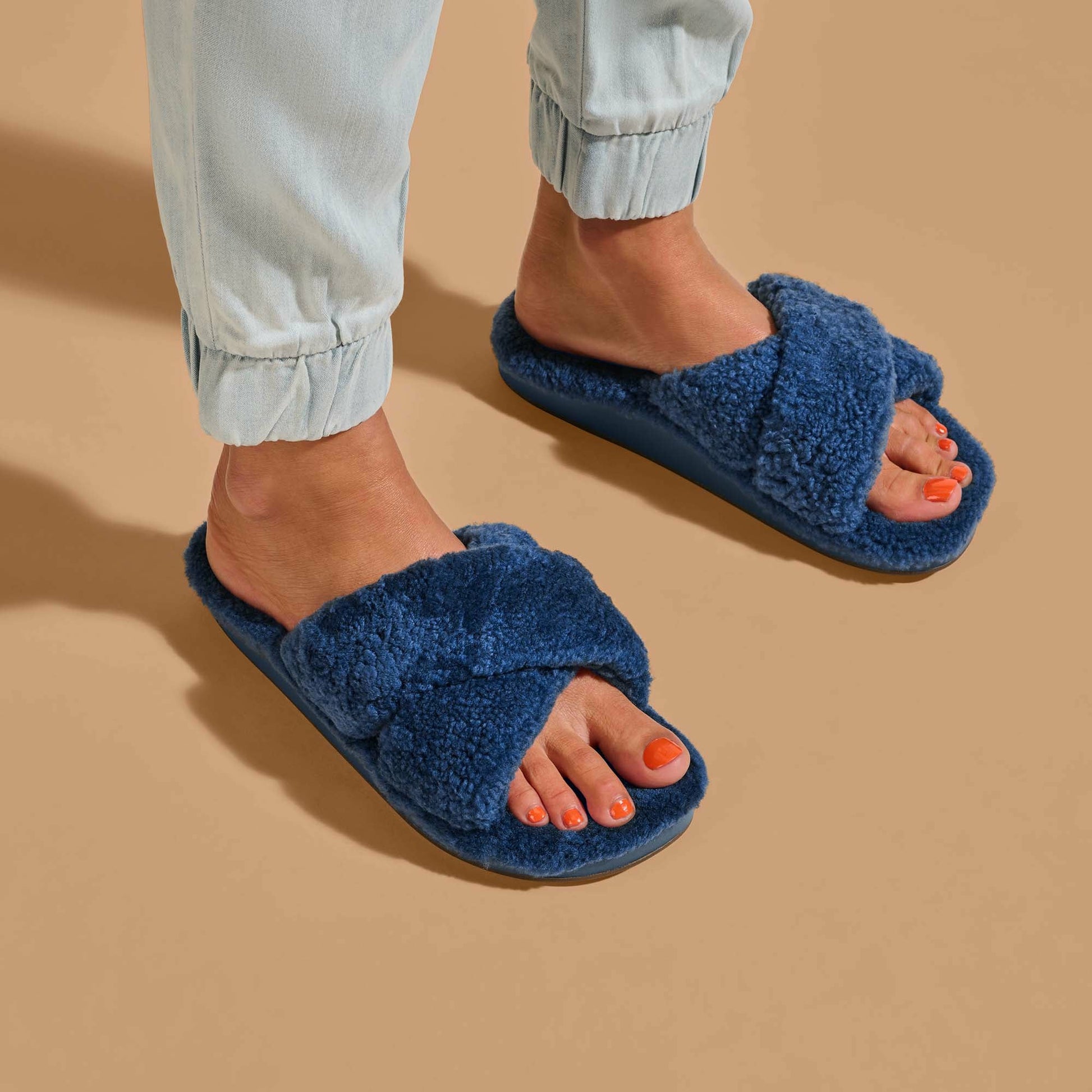 Olukai Hila Heu Slide Slipper Sandals - Moonlit Ocean