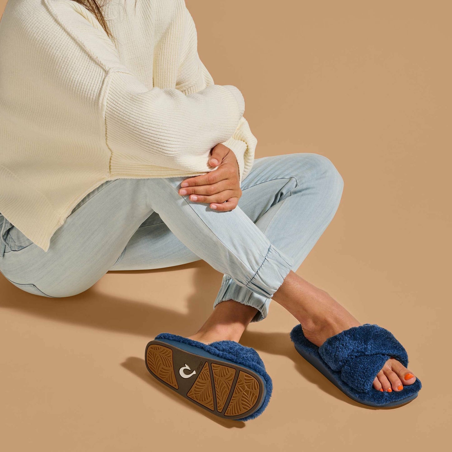 Olukai Hila Heu Slide Slipper Sandals - Moonlit Ocean