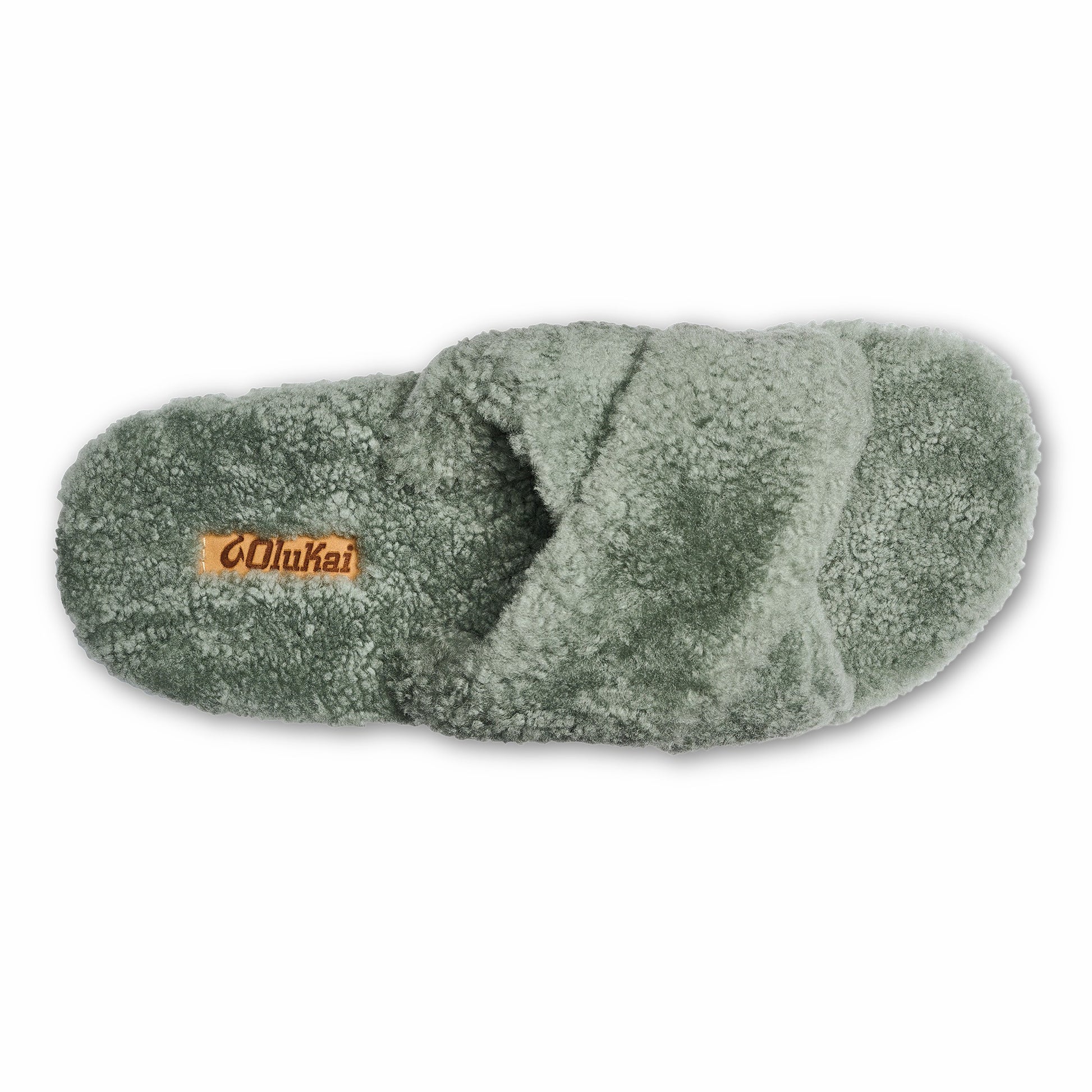 Olukai Hila Heu Slide Slipper Sandals - Muted Green