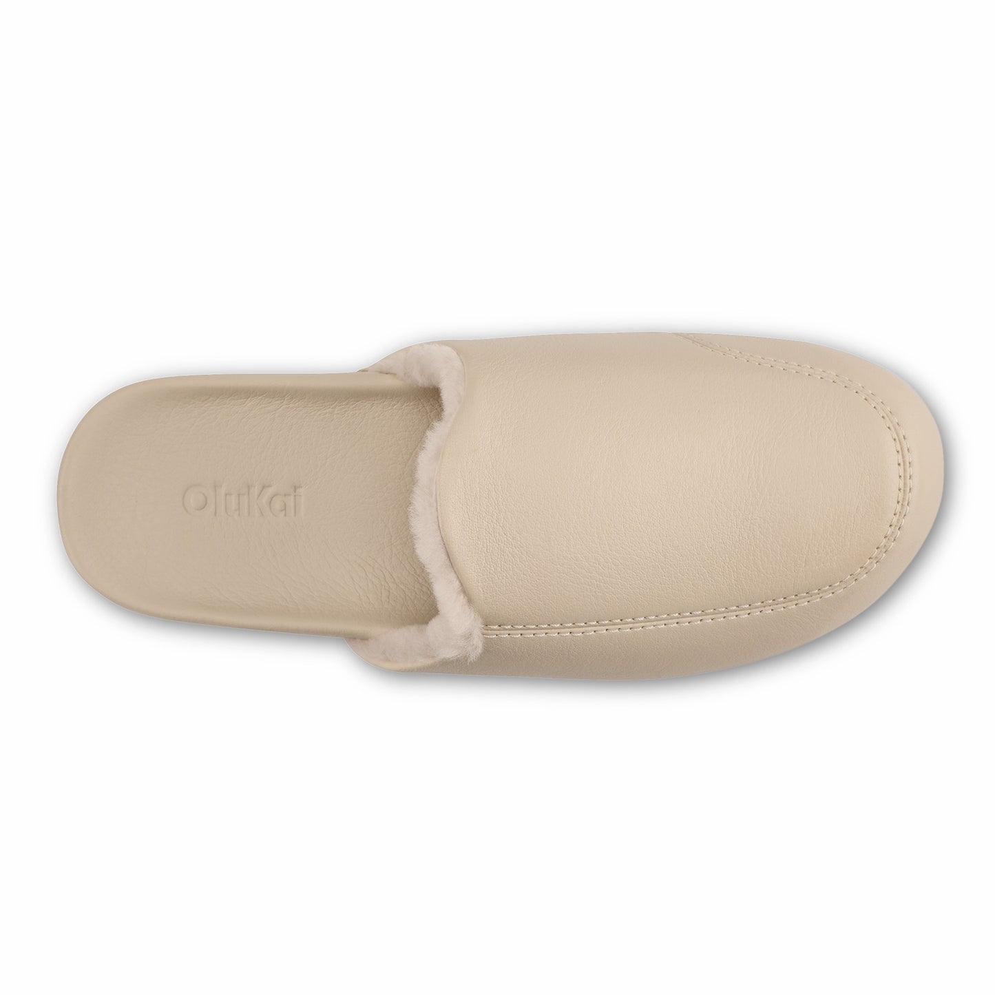 Olukai Kōnea Leather Slipper Mules - Bone