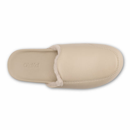 Olukai Kōnea Leather Slipper Mules - Bone