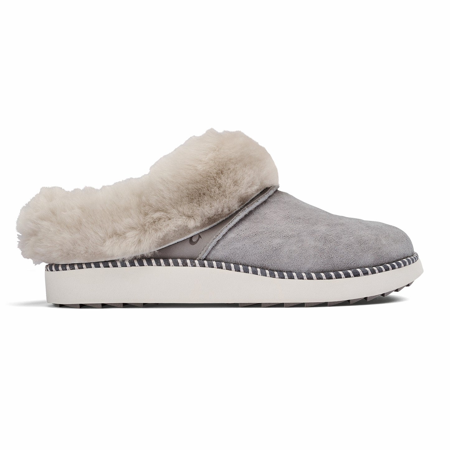 Olukai Ku‘i Fuzzy Slip-On Slippers - Fog