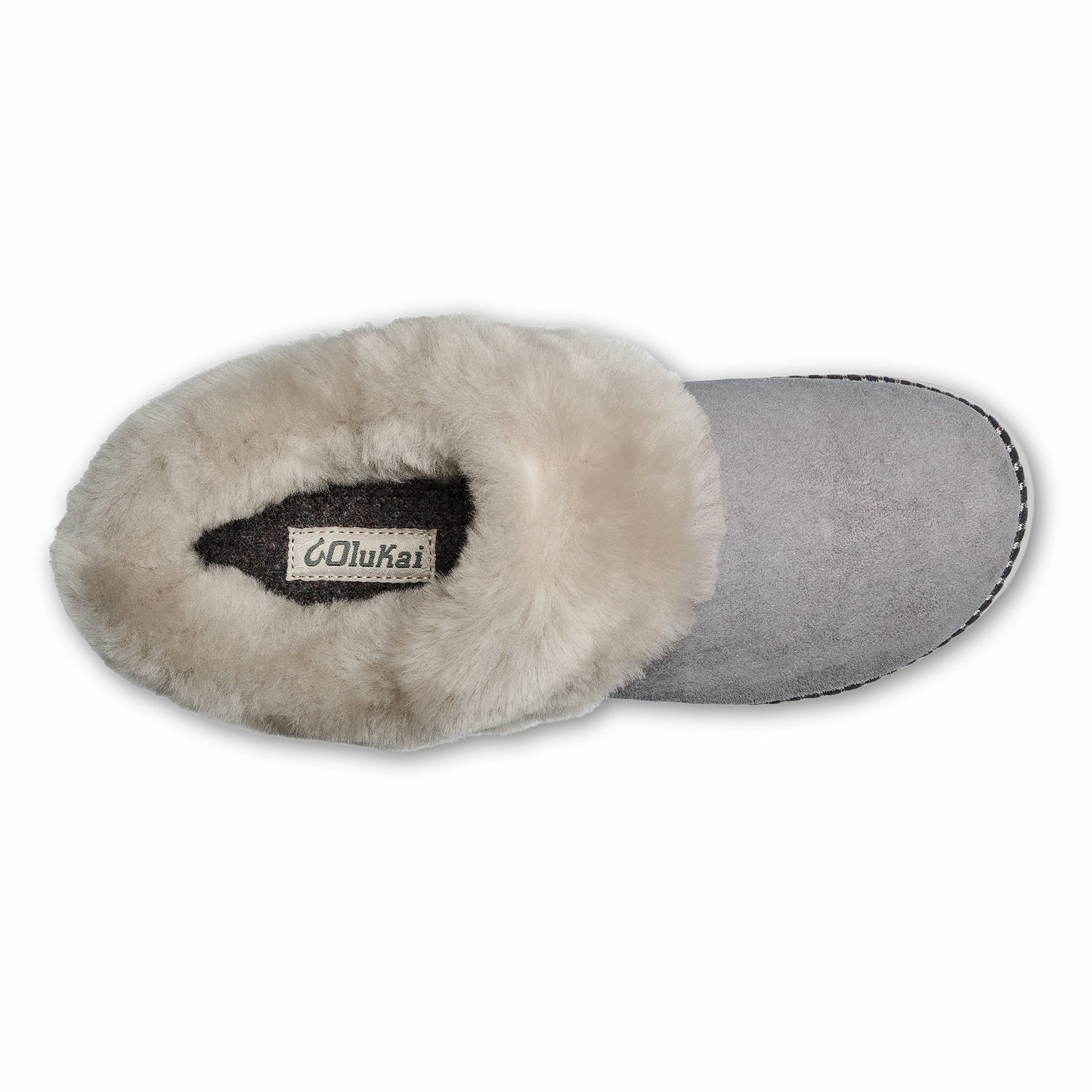 Olukai Ku‘i Fuzzy Slip-On Slippers - Fog