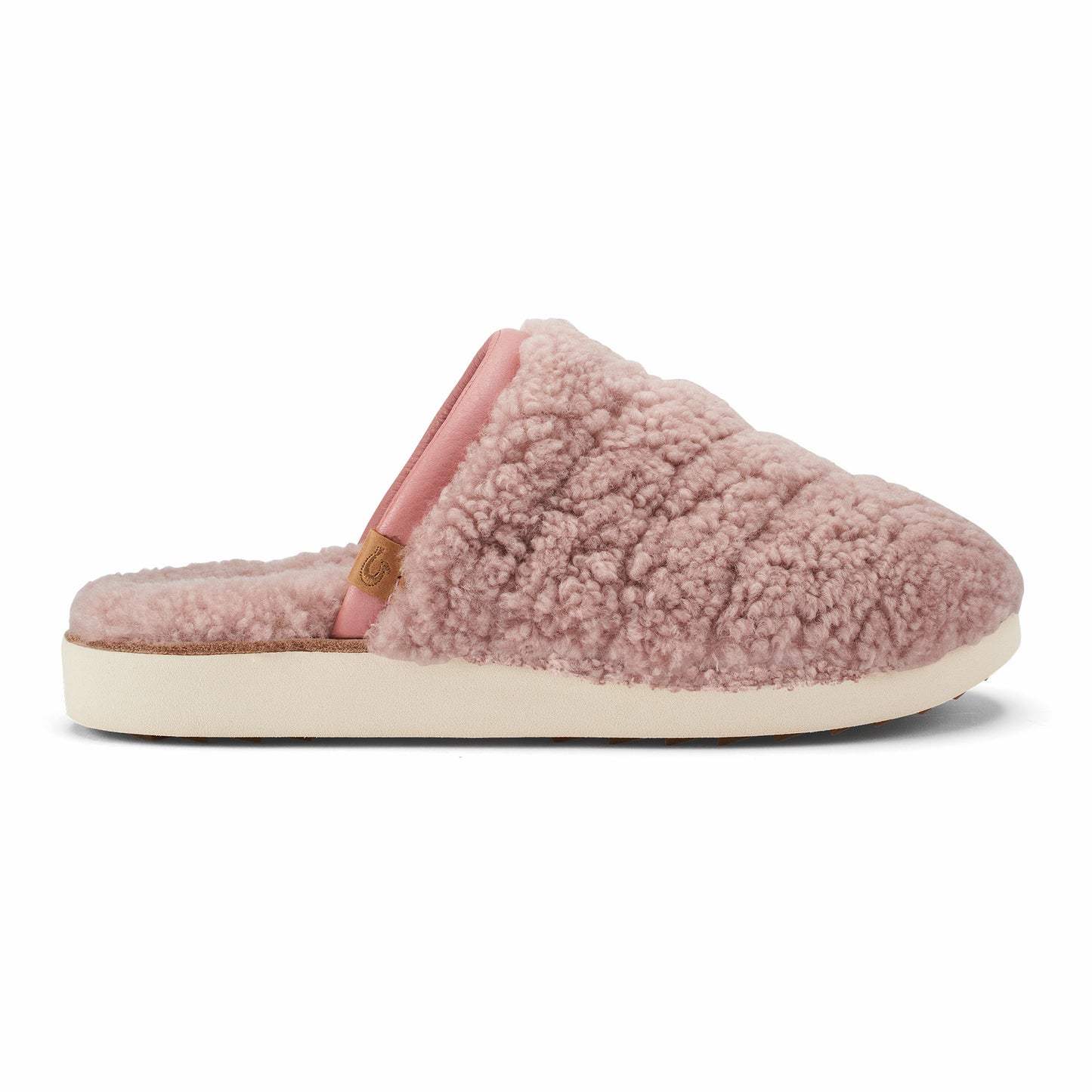 Olukai Pūpū Mua Shearling Mule Slipper - Pink Sea Salt