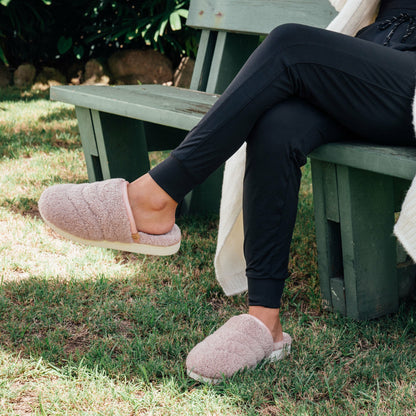 Olukai Pūpū Mua Shearling Mule Slipper - Pink Sea Salt
