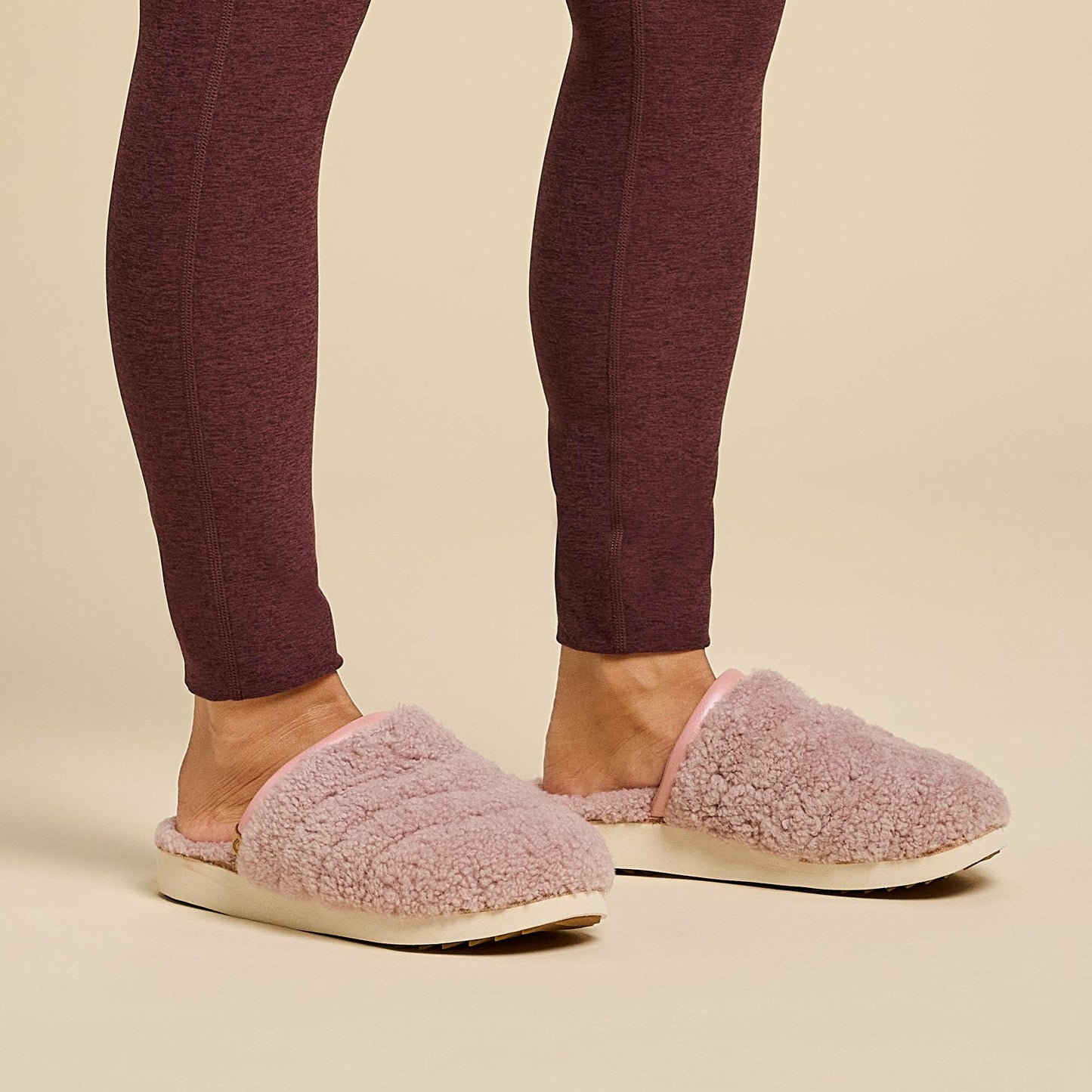 Olukai Pūpū Mua Shearling Mule Slipper - Pink Sea Salt