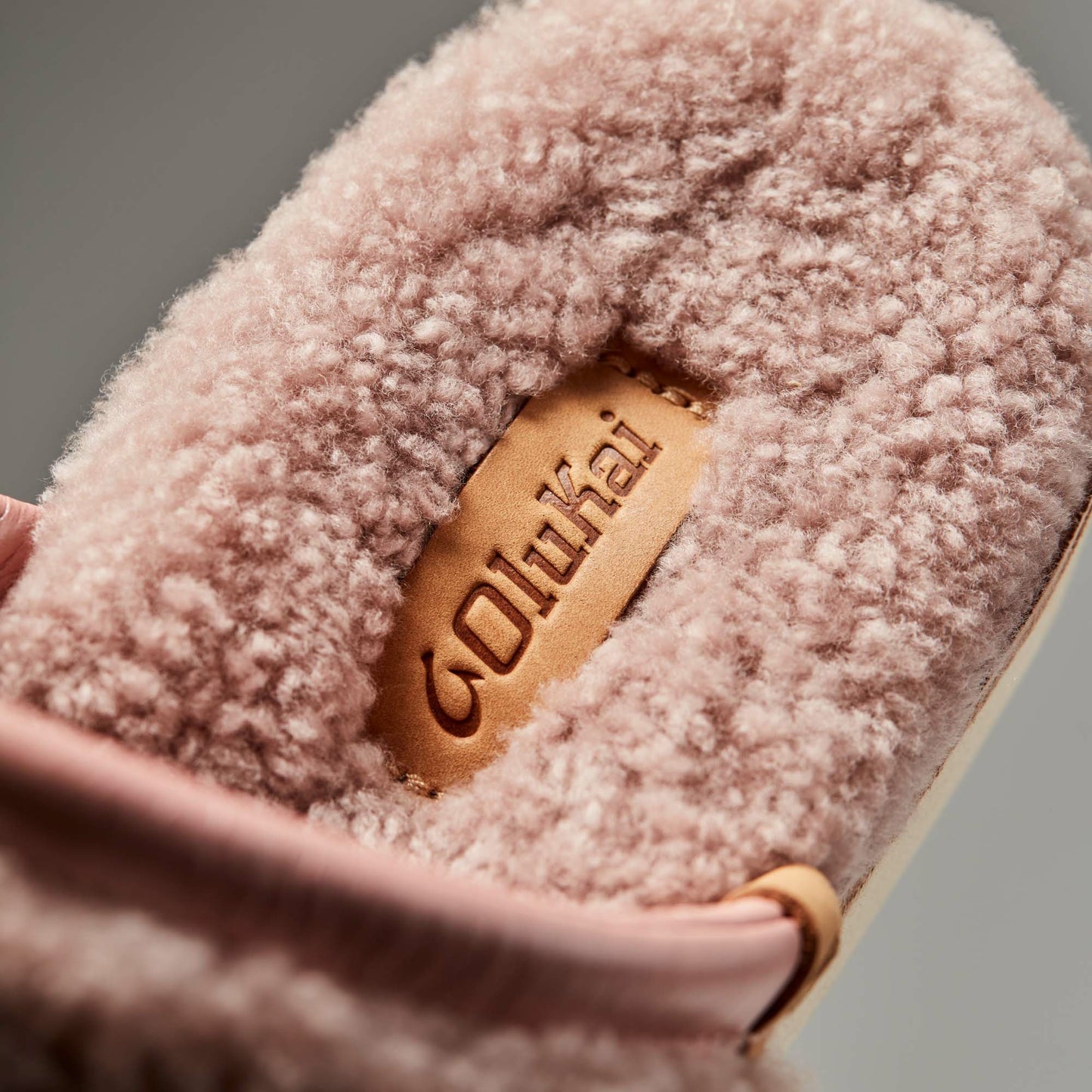 Olukai Pūpū Mua Shearling Mule Slipper - Pink Sea Salt