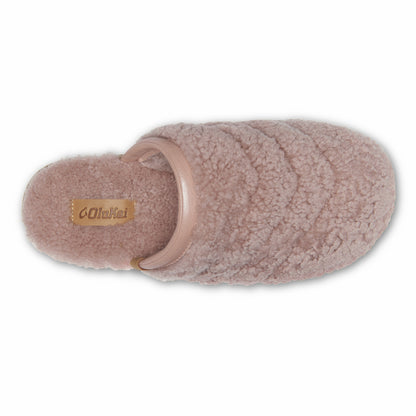 Olukai Pūpū Mua Shearling Mule Slipper - Pink Sea Salt