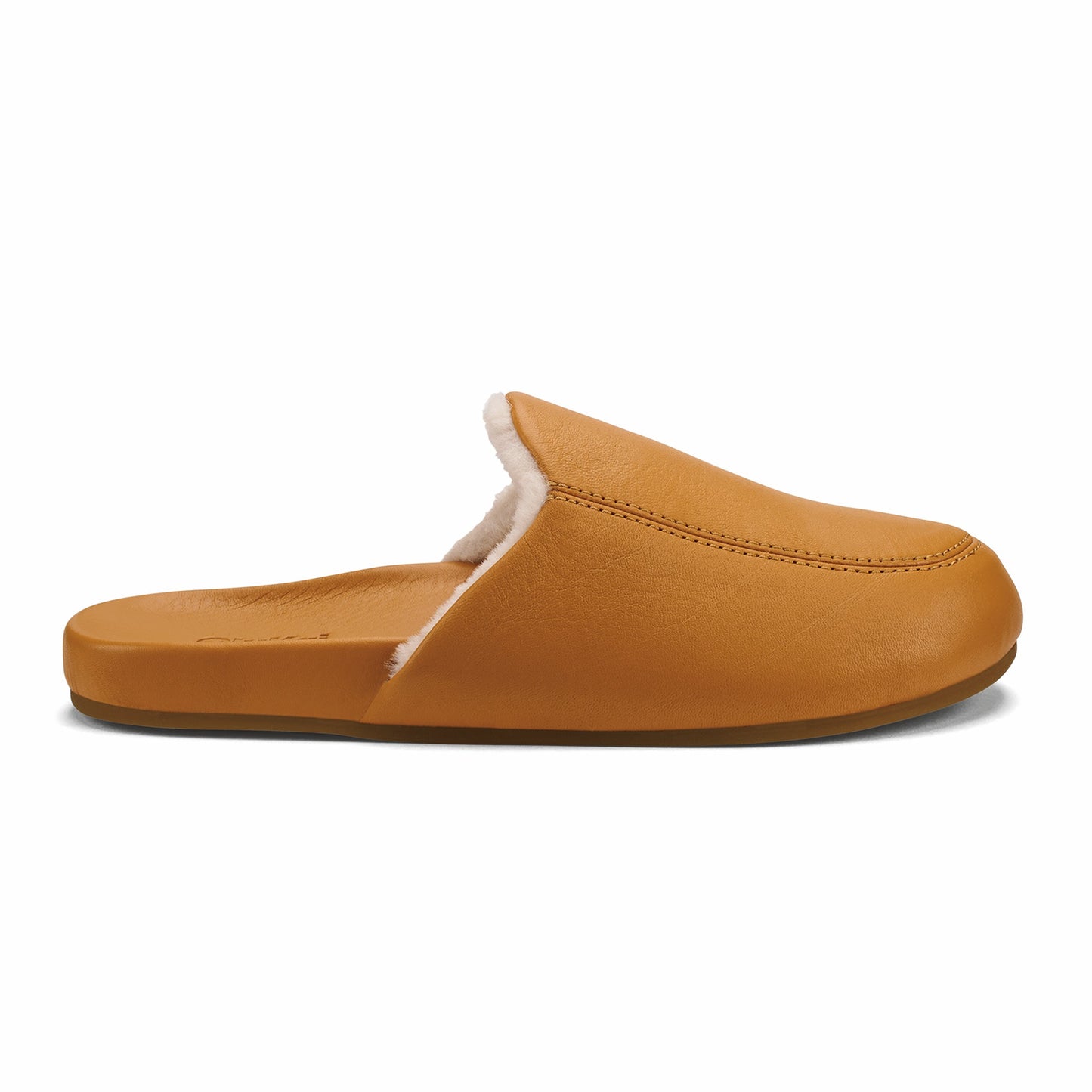 Olukai Kōnea Leather Slipper Mules - Saddle