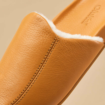 Olukai Kōnea Leather Slipper Mules - Saddle