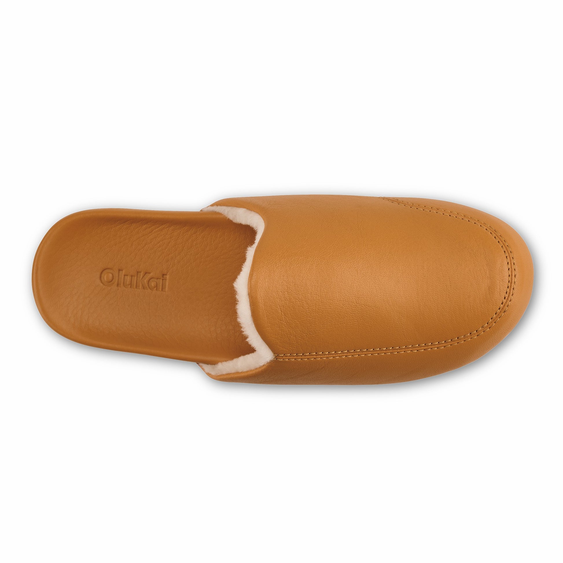 Olukai Kōnea Leather Slipper Mules - Saddle
