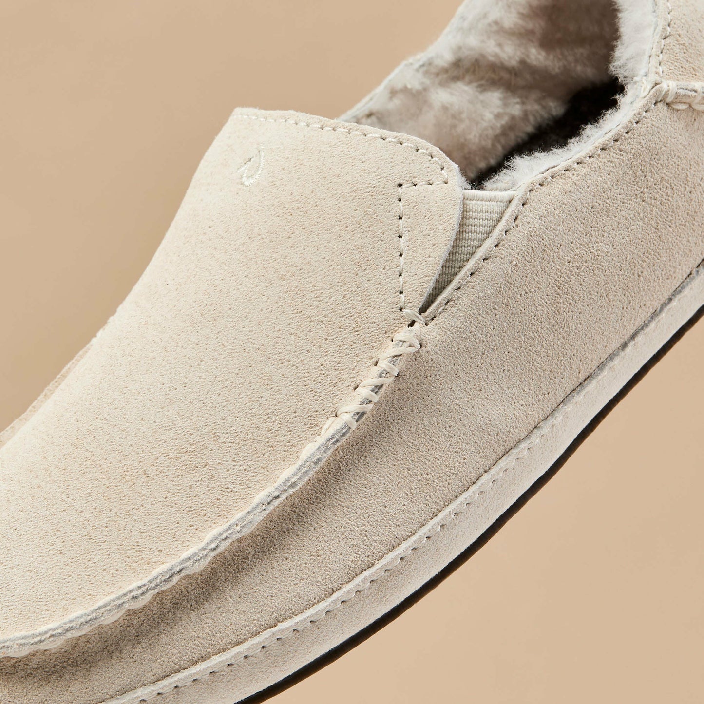 Olukai Nohea Leather Slippers - Bone