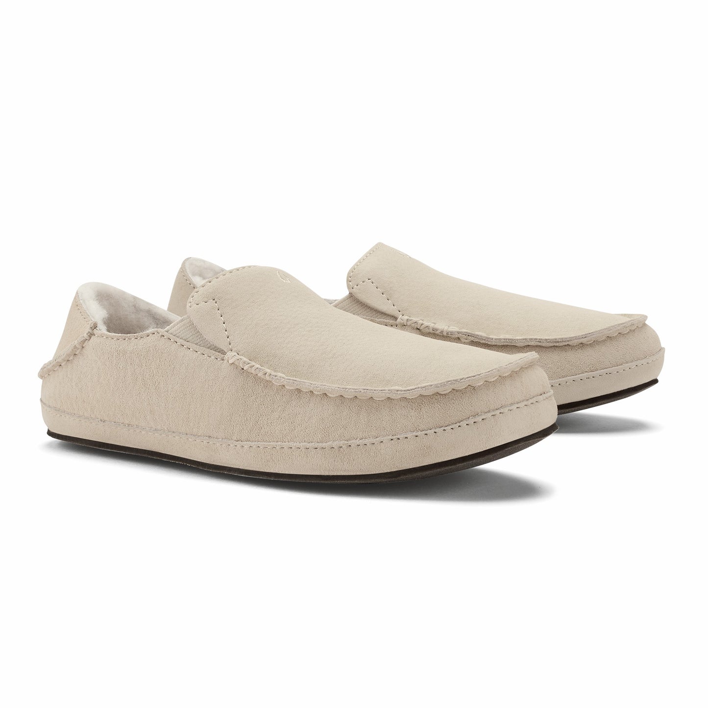 Olukai Nohea Leather Slippers - Bone