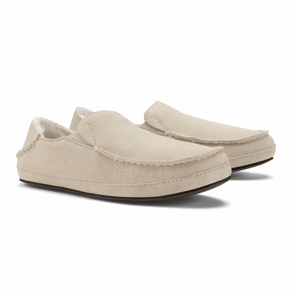Olukai Nohea Leather Slippers - Bone