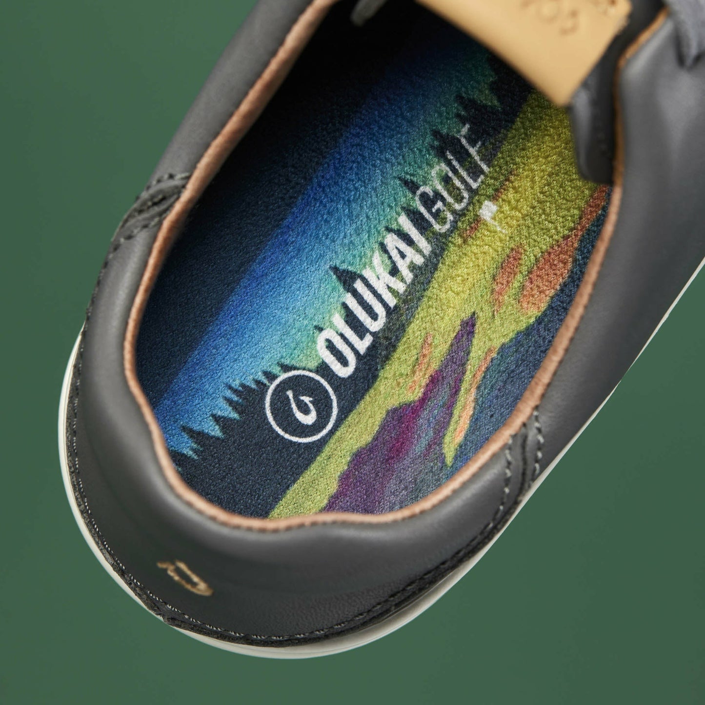 Olukai Wailea Waterproof Leather Golf Shoes - Stone