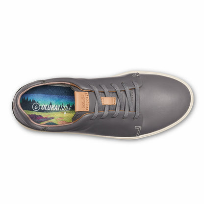 Olukai Wailea Waterproof Leather Golf Shoes - Stone