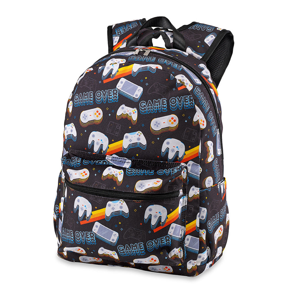 Top Trendy Gamer Canvas 2-Zipper Backpack / Top Trenz Outlets