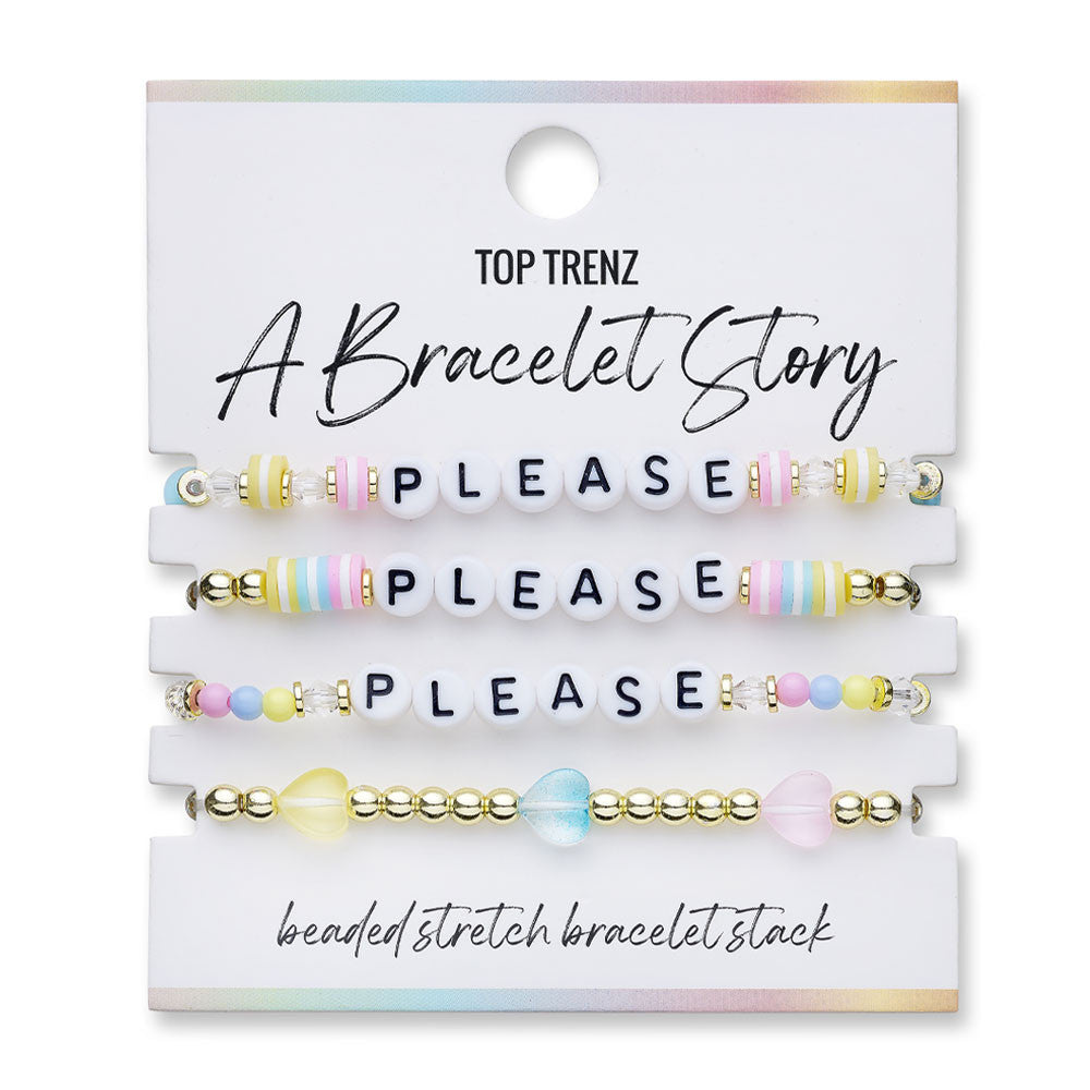 "Please, Please, Please" Bracelet Set – Trendy Music-Inspired Gifts for Teens / Top Trenz For Sale