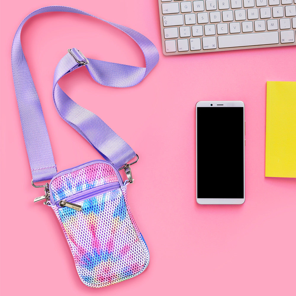 Cell Phone Bag Tie-Dye Mesh Crossbody For Kids And Tweens / Top Trenz For Sale