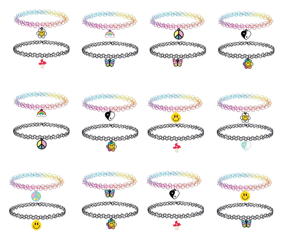 Tattoo Charm Accessory Necklaces For Kids And Tweens / Top Trenz Outlets