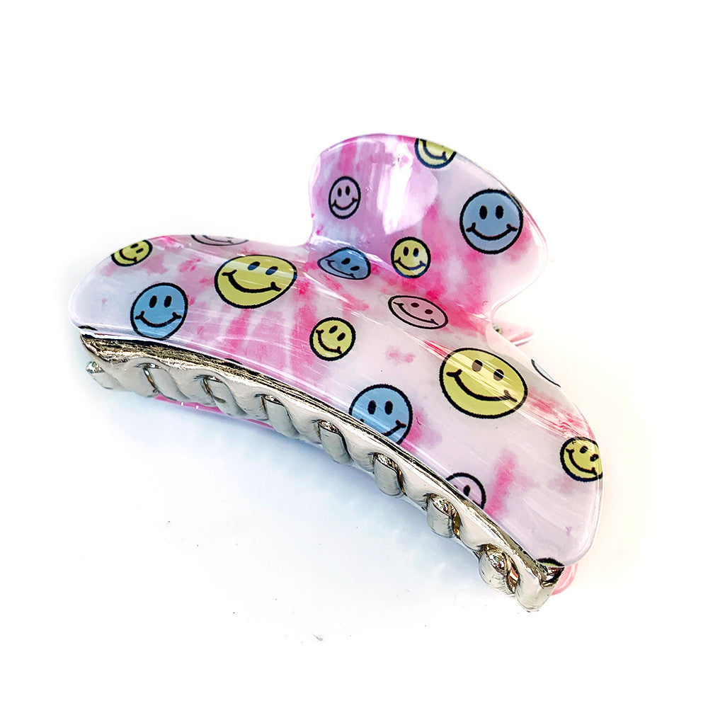 Large Smiley Claw Clip Hair Barrette / Top Trenz Online Shop