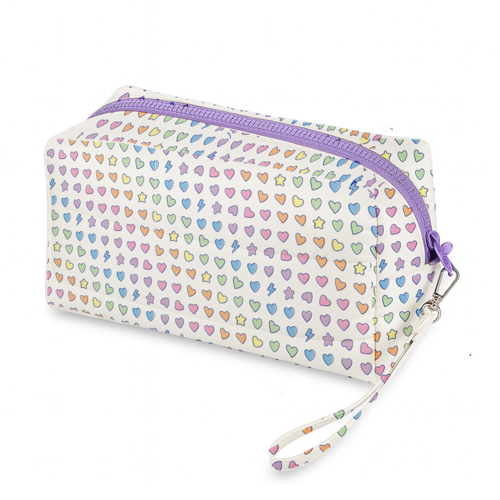 Rainbow Remix Puffer Cosmetic Bag - Makeup & Toiletry Case / Top Trenz US